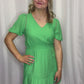 Trim Cinch Waist Dress Evergreen