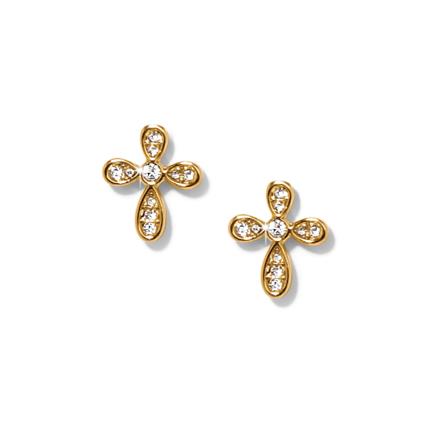 Enchanting Cross Post Earrings Gold