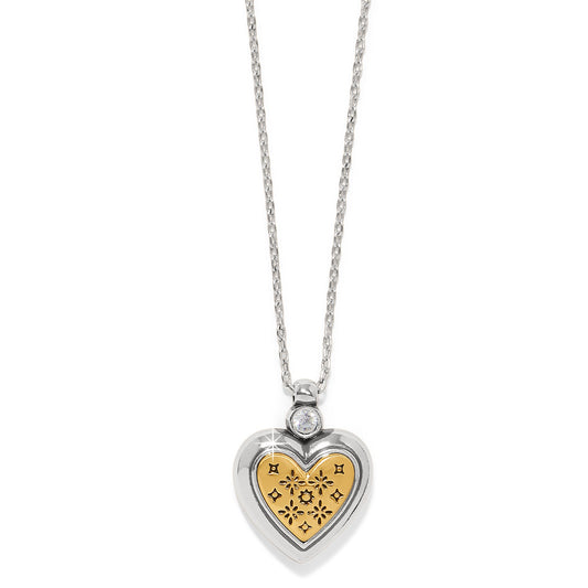 Mosaic Heart Two Tone Petite Necklace