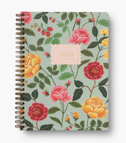 2025 Roses 12-Month Softcover Spiral Planner