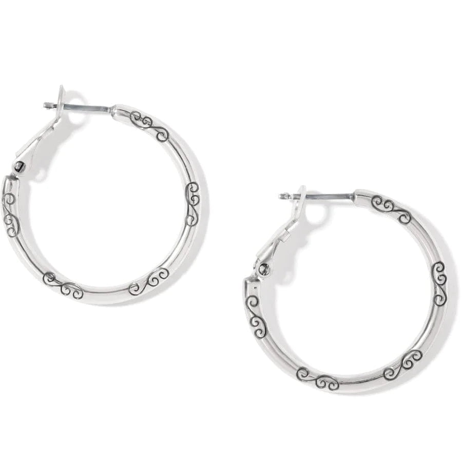 Silver Small Hoop Charm Earrings