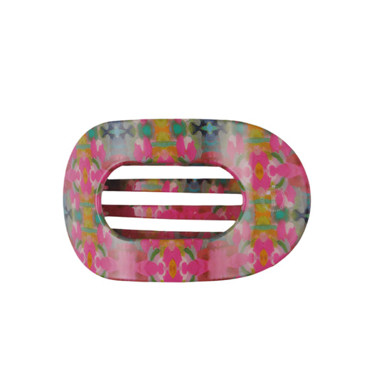 Fuchsia Dream Medium Flat Round Hair Clip