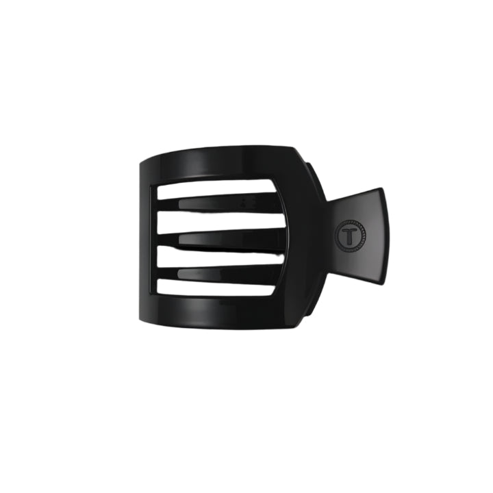 Jet Black Small Flat Square Hair Clip