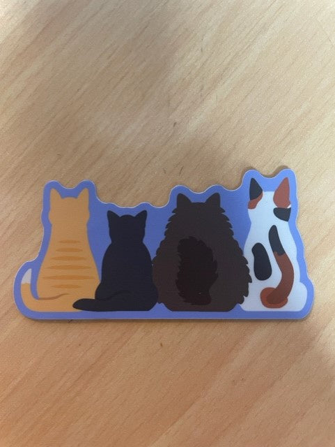 Row of Cats Sticker