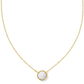 Volleyball Short Pendant Necklace Gold White MOP