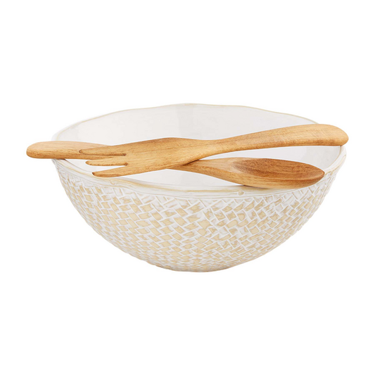 Basket Weave Serving Bowl Set