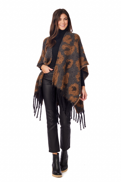 Oversized Leopard Poncho