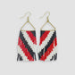 Whitney Game Day Stripes Fringe Earrings Red/Black