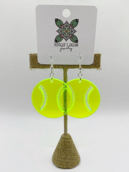 Small Softball Earrings