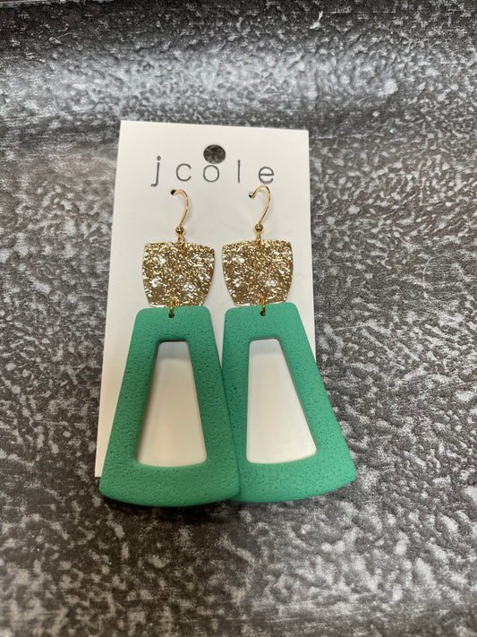 Green & Gold Earrings