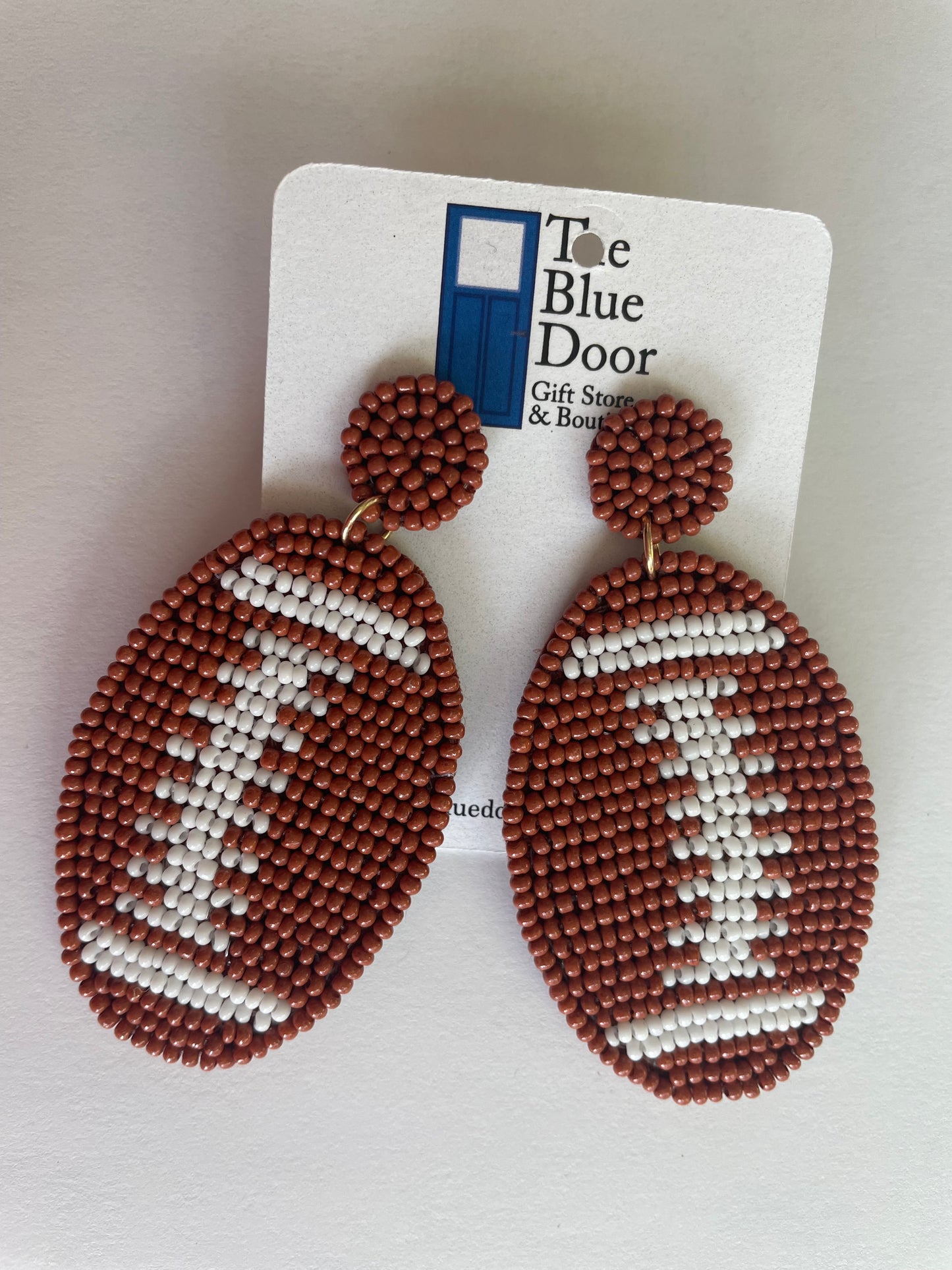 Beaded Football Earrings