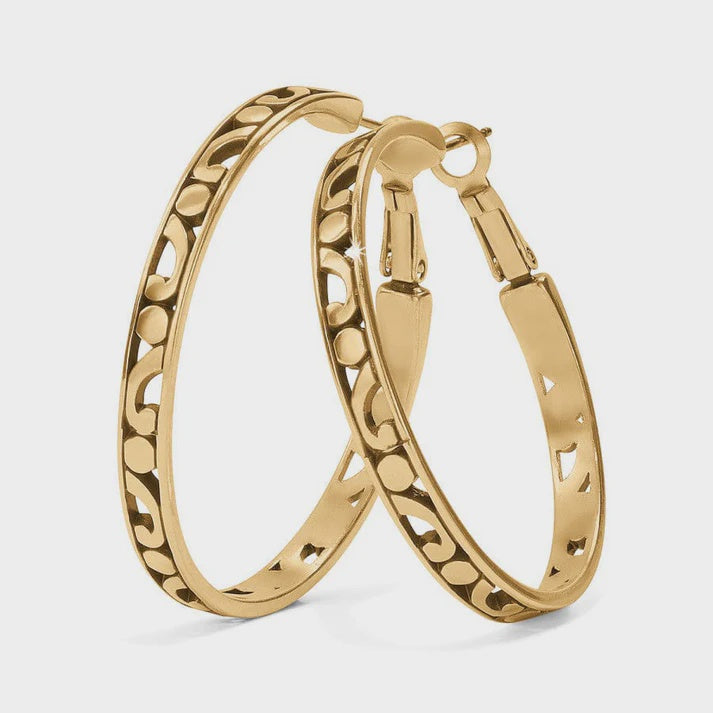 Contempo Large Hoop Earrings Gold