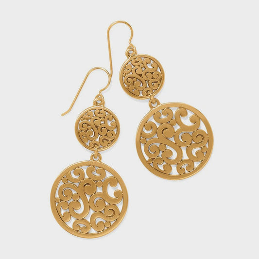 Contempo Medallion Duo French Wire Ear Gold