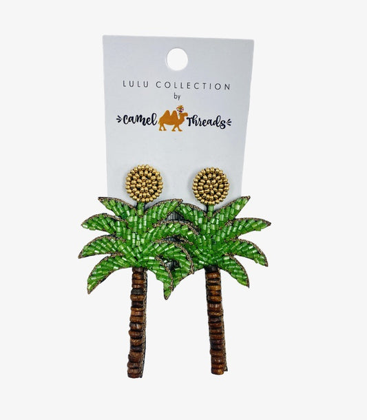 Palm Tree Beaded Earrings