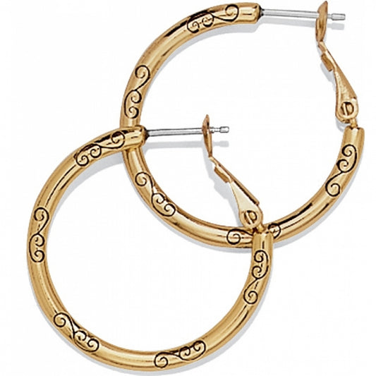 Gold Small Hoop Charm Earrings